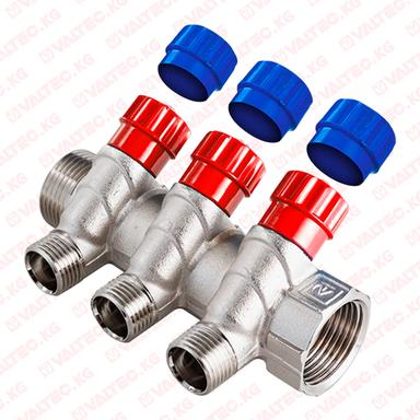 Коллектор с регулирующими вентилями 1" х 1/2" Valtec
