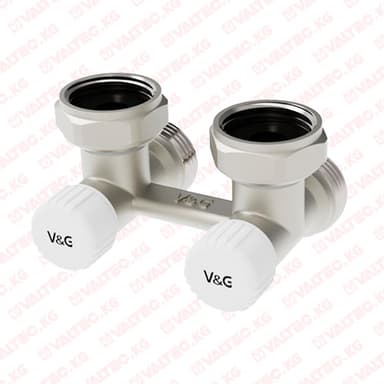 Купить Узел нижнего подключения радиатора, с клапанами, угловой 3/4" вн х 3/4 "Евроконус" Valogin Узел нижнего подключения радиатора, с клапанами, угловой 3/4" вн х 3/4 "Евроконус" Valogin