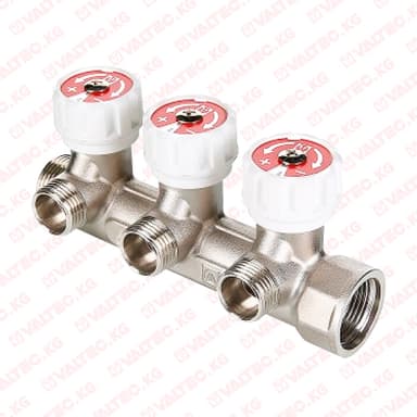 Купить Коллектор с регулирующими вентилями 3/4" х 1/2" Valtec Коллектор с регулирующими вентилями 3/4" х 1/2" Valtec