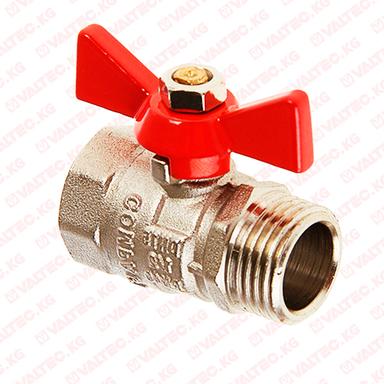Кран шаровой COMPACT, рукоятка бабочка 1/2" (15мм) вн-нар Valtec