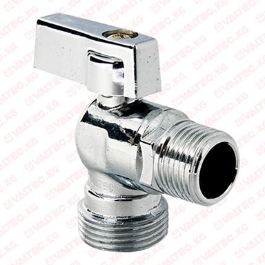 Кран шаровой угловой для подключения сантехнических приборов  1/2"x3/4"(15 мм х20мм)
