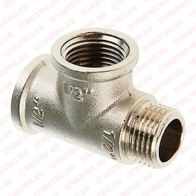 Тройник с переходом на нар резьбу 1/2" вн - вн - нар Valtec