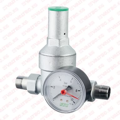 Редуктор 2815, НР-НР, с манометром, хромированный FAR